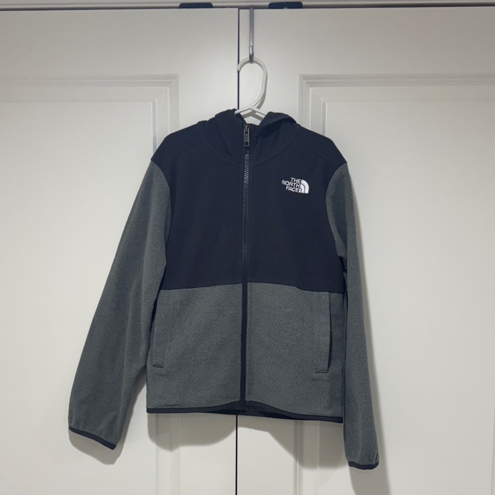 The North Face Black and Gray Hooded Fleece